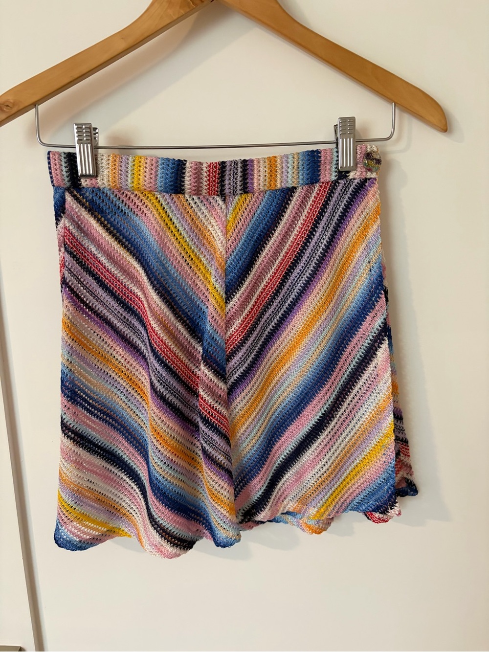 Missoni Multicolor Striped Mini Skirt with Blue Accents